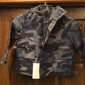Boys BURBERY Blue Camo Rain Coat -NEW WITH TAG